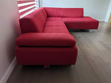 Photo of free Large Red L-Shaped Sofa (Upton, CH2) #3