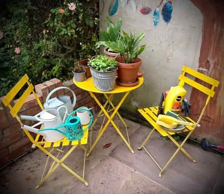 Photo of free Metal bistro table with matching chairs (Royal Standard SE7) #1