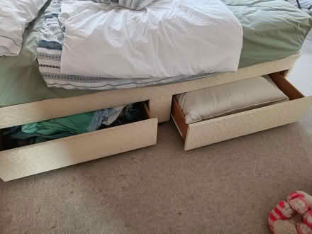 Photo of free Well-used single bed 2 drawer divan (Feltham Road, Ashford TW15) #1