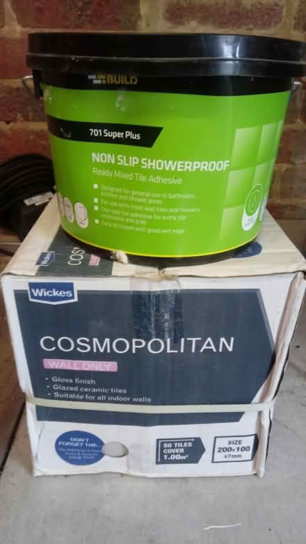 Photo of free Wall tiles and adhesive (Horsham, near Bennetts Field) #1