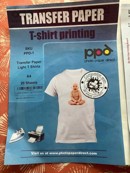 Photo of free T-shirt transfer printing paper (Nesscliffe SY4) #1