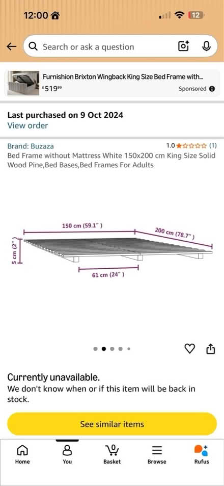 Photo of free Wooden bed frame (Wellingborough) #3