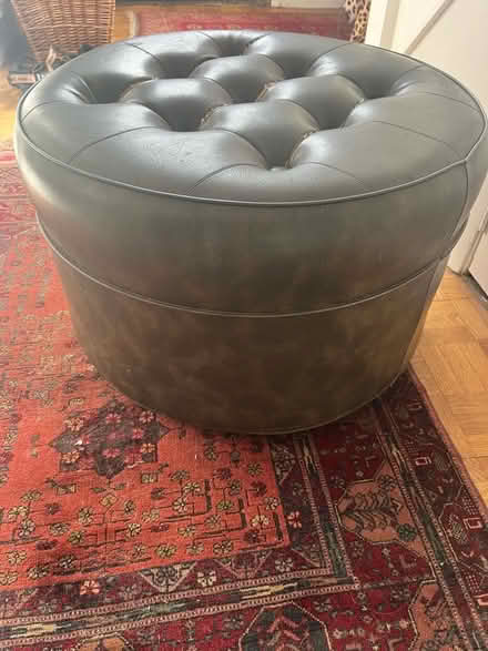 Photo of free Large leather pouffe (Flitwick MK45) #2