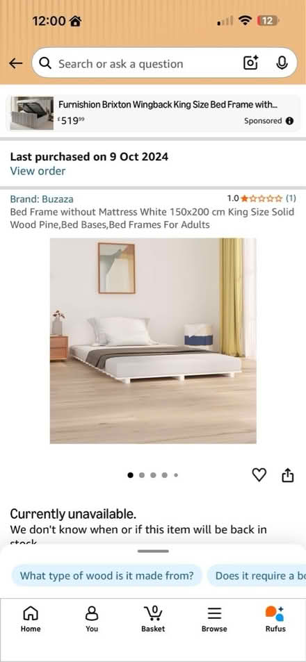 Photo of free Wooden bed frame (Wellingborough) #4
