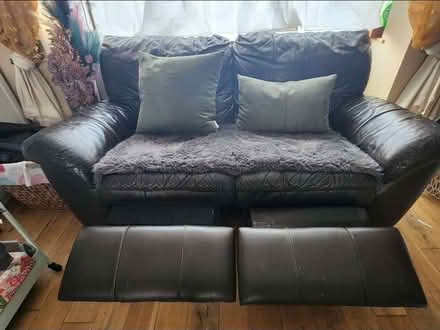 Photo of free Brown recliner 2 seater leather sofa (Greenford UB6) #1