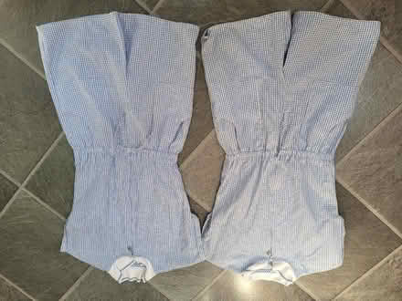 Photo of free 2 x School gingham playsuit ages 10-11 (Shenley Fields B29) #1