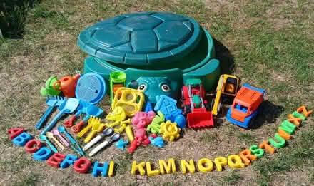 Photo of free Child's sandpit and Sand Toys (Chells SG2) #1