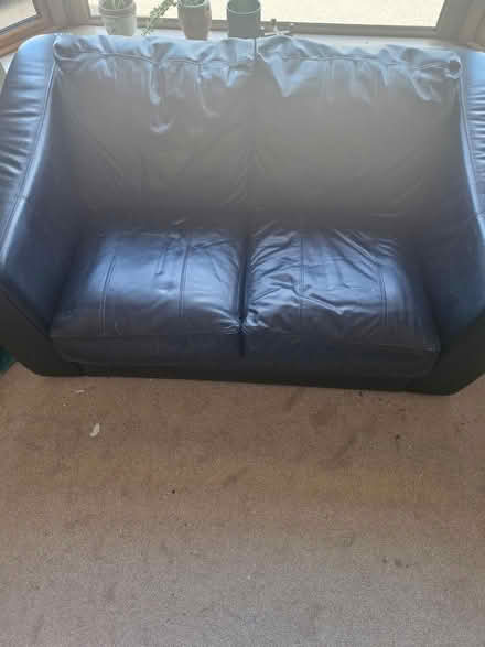 Photo of free Black leather sofa (Mullingar/rochfortbridge) #3