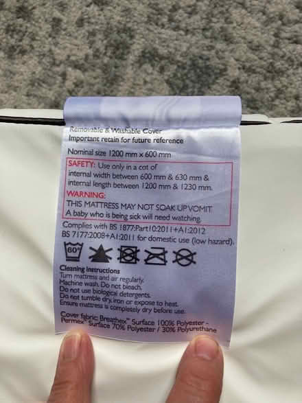 Photo of free Cot mattress (N3 finchley central) #3