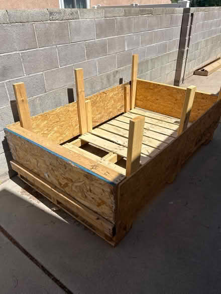 Photo of free 4’ x 6 1/2’ Pallet with sides (NE Heights) #1