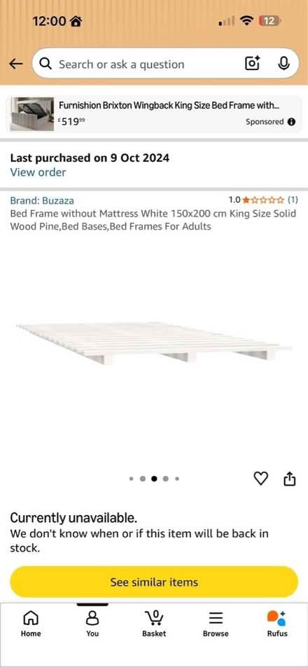 Photo of free Wooden bed frame (Wellingborough) #1