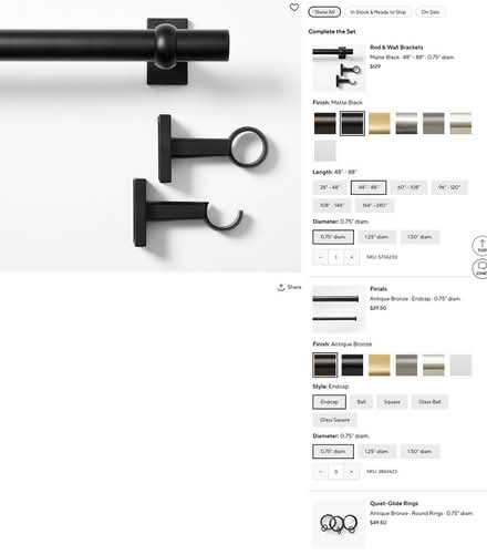 Photo of free Pottery Barn Black Curtain Rods (Moss Hill,Jamaica Plain) #3