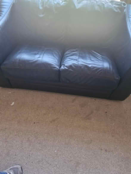 Photo of free Black leather sofa (Mullingar/rochfortbridge) #2
