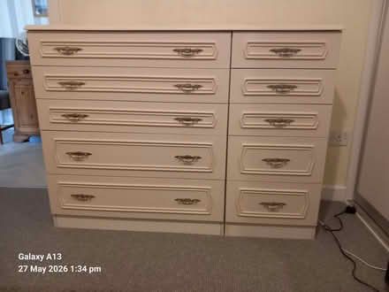 Photo of free Bedroom furniture (chest of drawers 2x5drawers) plus 2 beds (Springhill WV4) #1