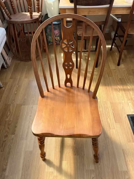 Photo of free Four wooden dining table chairs (Rainworth NG21) #1