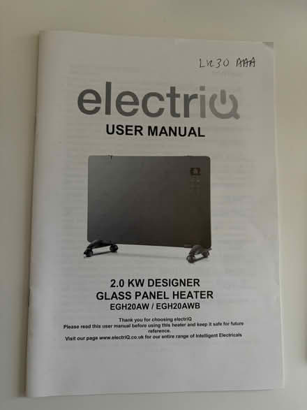 Photo of free Electric glass panel heater (Whiteshill GL6) #1