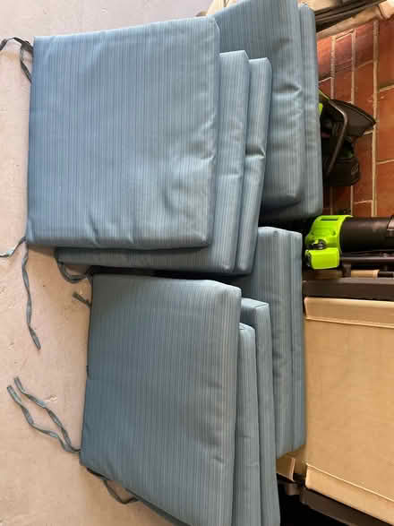 Photo of free 10 blue outdoor chair pads (Reston) #1