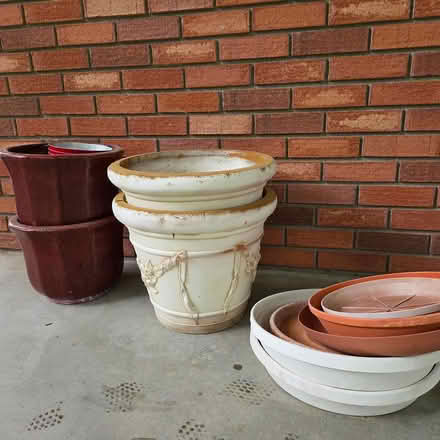Photo of free Large-ish planter pots and saucers (University/Orchard) #1