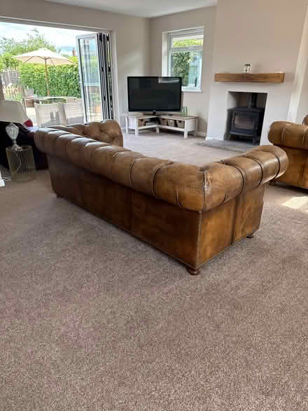 Photo of free Leather sofa and arm chair (Hatfield Peverel) #2