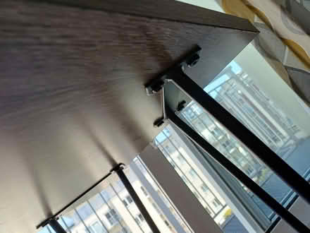 Photo of free Wooden Table with metal legs (NW9 Colindale, Tesco Express) #2