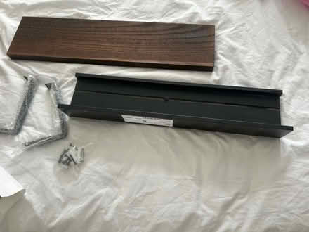 Photo of free IKEA wooden shelf with brackets (W13) #4