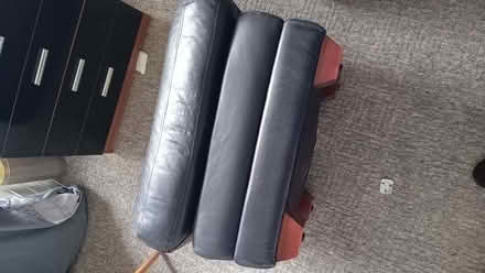 Photo of free Large blue/black footstool (Hilton IV2) #2
