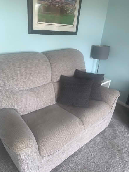 Photo of free Two Parker knoll sofas and a black gloss tv unit (Pollokshields G41) #2