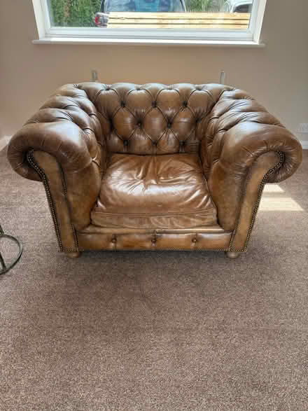 Photo of free Leather sofa and arm chair (Hatfield Peverel) #3