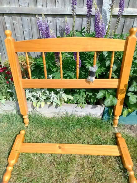 Photo of free Single pine bed & mattress (Great Totham) #1