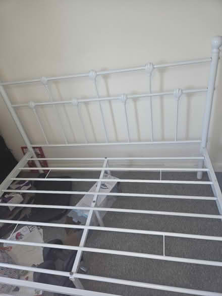 Photo of free White metal double bed (Great Leighs CM3) #3
