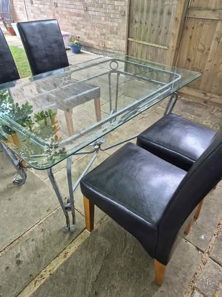 Photo of free Glass top table 4 chairs (Cheltenham) #2