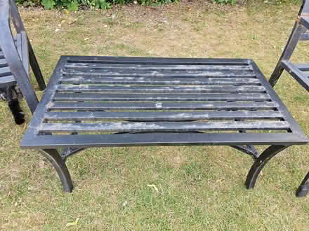 Photo of free 2 x metal garden chairs and coffee table (Kempshott RG22) #3