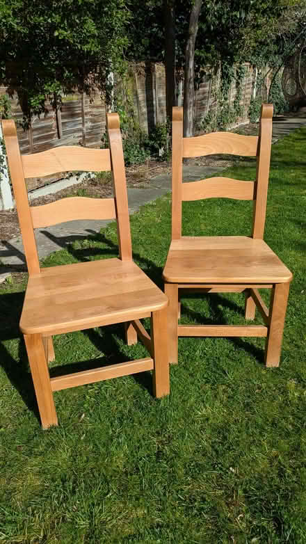 Photo of free 2x solid wood dining chairs (Catford SE6) #1