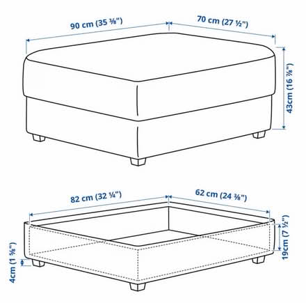 Photo of free IKEA Kivik Footstool with Storage (Forest Gate E7) #4