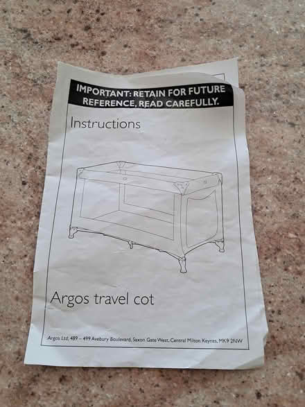 Photo of free Argos travel cot (Rhayader) #3