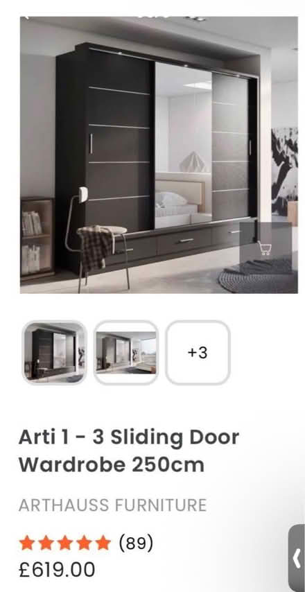 Photo of free 3 Sliding Door Wardrobe 250cm (W10) #1
