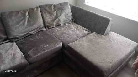Photo of free Grey Crush Velvet Corner Sofa (Hanworth TW13) #3