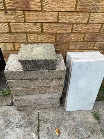 Photo of free Concrete Blocks & Marble Tiles (Hatch Warren Farm RG22) #1