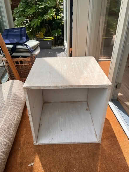 Photo of free Travertine stone cube side table (Thundridge SG12) #1