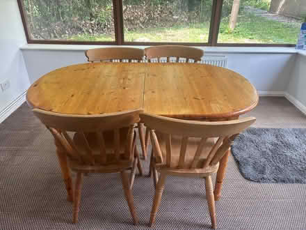 Photo of free Wooden dining table and 4 chairs (Ashby de la Zouch LE65) #1