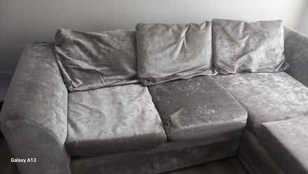 Photo of free Grey Crush Velvet Corner Sofa (Hanworth TW13) #2