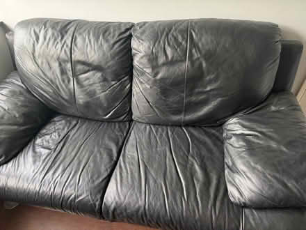 Photo of free Black Leather Sofa (Streatham Park SW16) #2