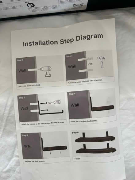 Photo of free IKEA wooden shelf with brackets (W13) #3
