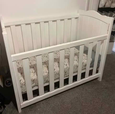 Photo of free Baby’s cot white wooden + mattress (St Albans AL1) #2