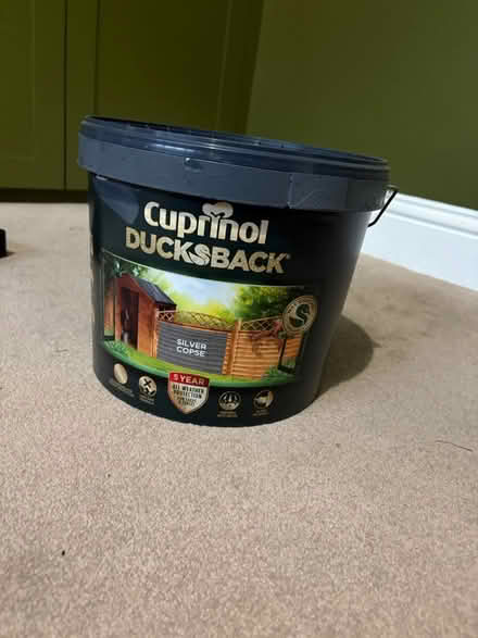 Photo of free Fence paint - Cuprinol Silver Copse (SW19) #1