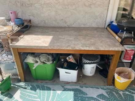 Photo of free Wood and stone table (South San Diego) #1