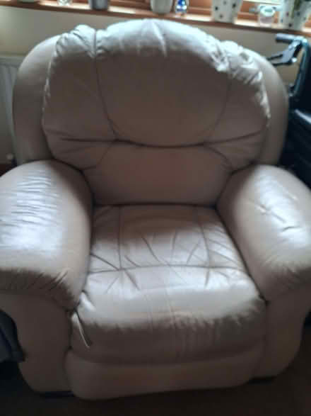 Photo of free Natural leather sofa and chair (Rhayader LD6) #2