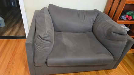 Photo of free large gray sofa chair (Near homestead and wolfe) #1