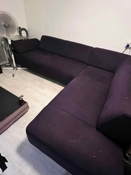 Photo of free Purple corner sofa. (Molesey KT8) #2