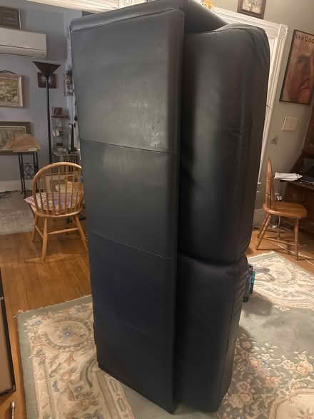 Photo of free Leather loveseat (Roslindale) #4